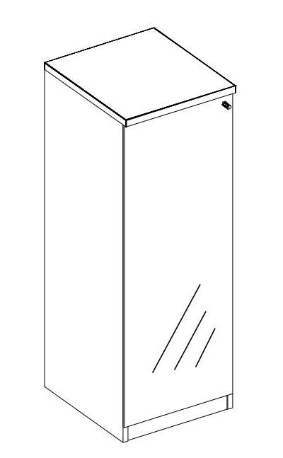 Nowy Styl Büroschrank E10 mit gehärteten Klarglastüren, 3 Ordnerhöhen Technische Zeichnung 1 ZOOM