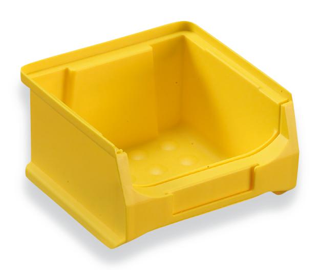 Sichtlagerkasten Grip mit Noppenboden, gelb, Tiefe 100 mm, Polypropylen Standard 1 ZOOM
