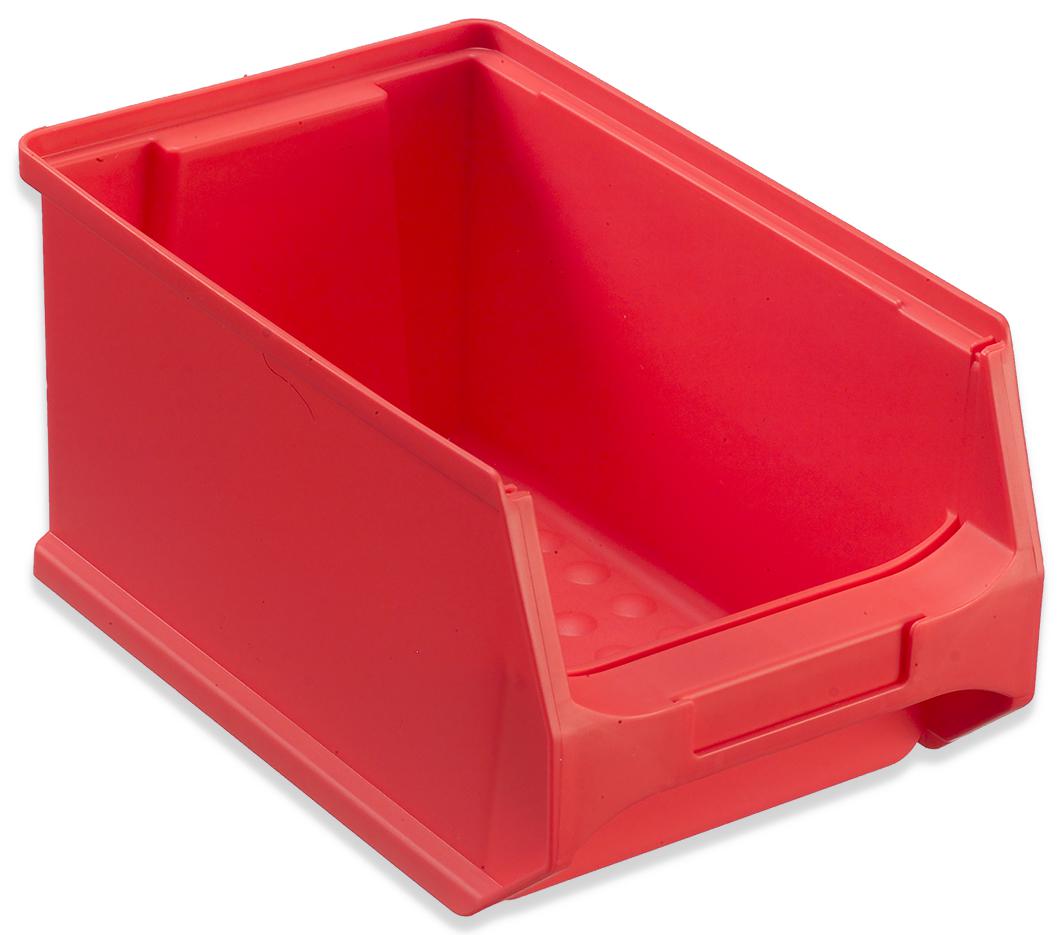 Sichtlagerkasten Grip mit Noppenboden, rot, Tiefe 235 mm, Polypropylen Standard 1 ZOOM