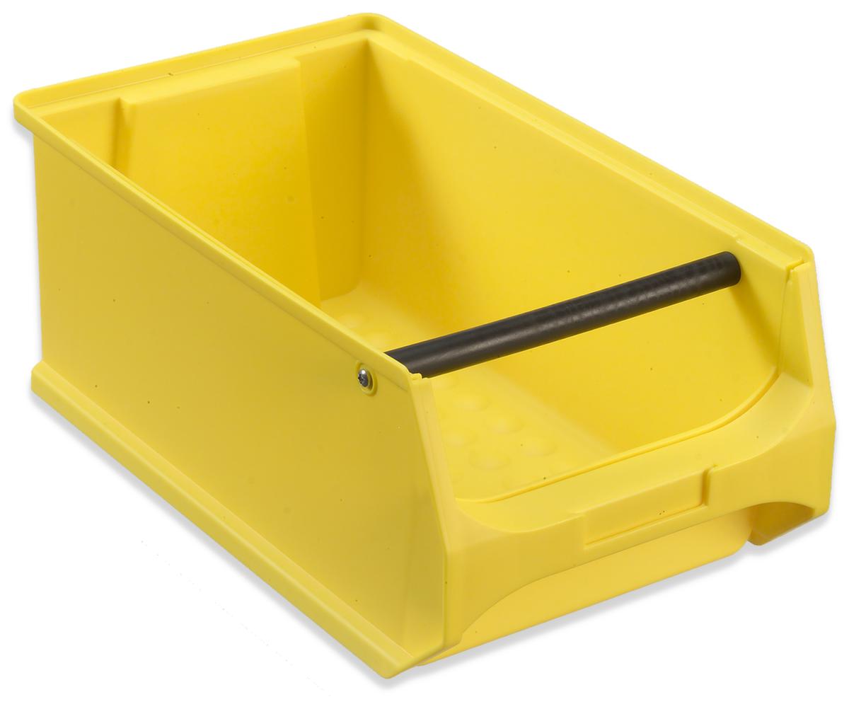 Sichtlagerkasten Grip mit Noppenboden, gelb, Tiefe 350 mm, Polypropylen Standard 1 ZOOM