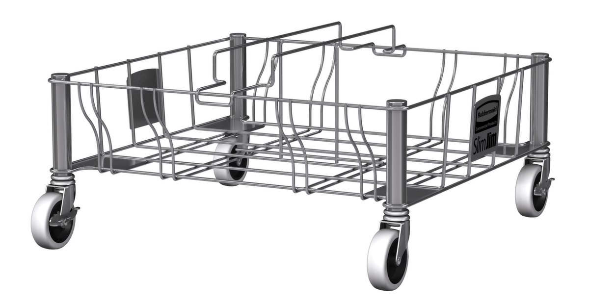 Rubbermaid Rollwagen Slim Jim® für 2 Wertstoffsammler, für 60 - 87 l Behälter, Edelstahl Standard 1 ZOOM