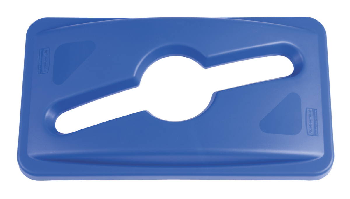 Rubbermaid Deckel Slim Jim® für gemischte Abfälle für Wertstoffsammler, blau Standard 1 ZOOM