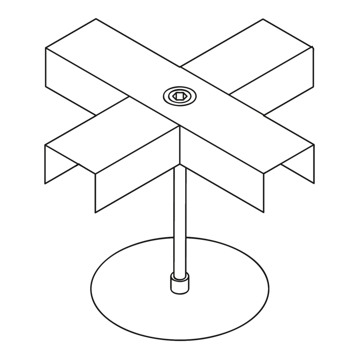 Kreuzverbinder für Flach-Bodenwanne Technische Zeichnung 1 ZOOM
