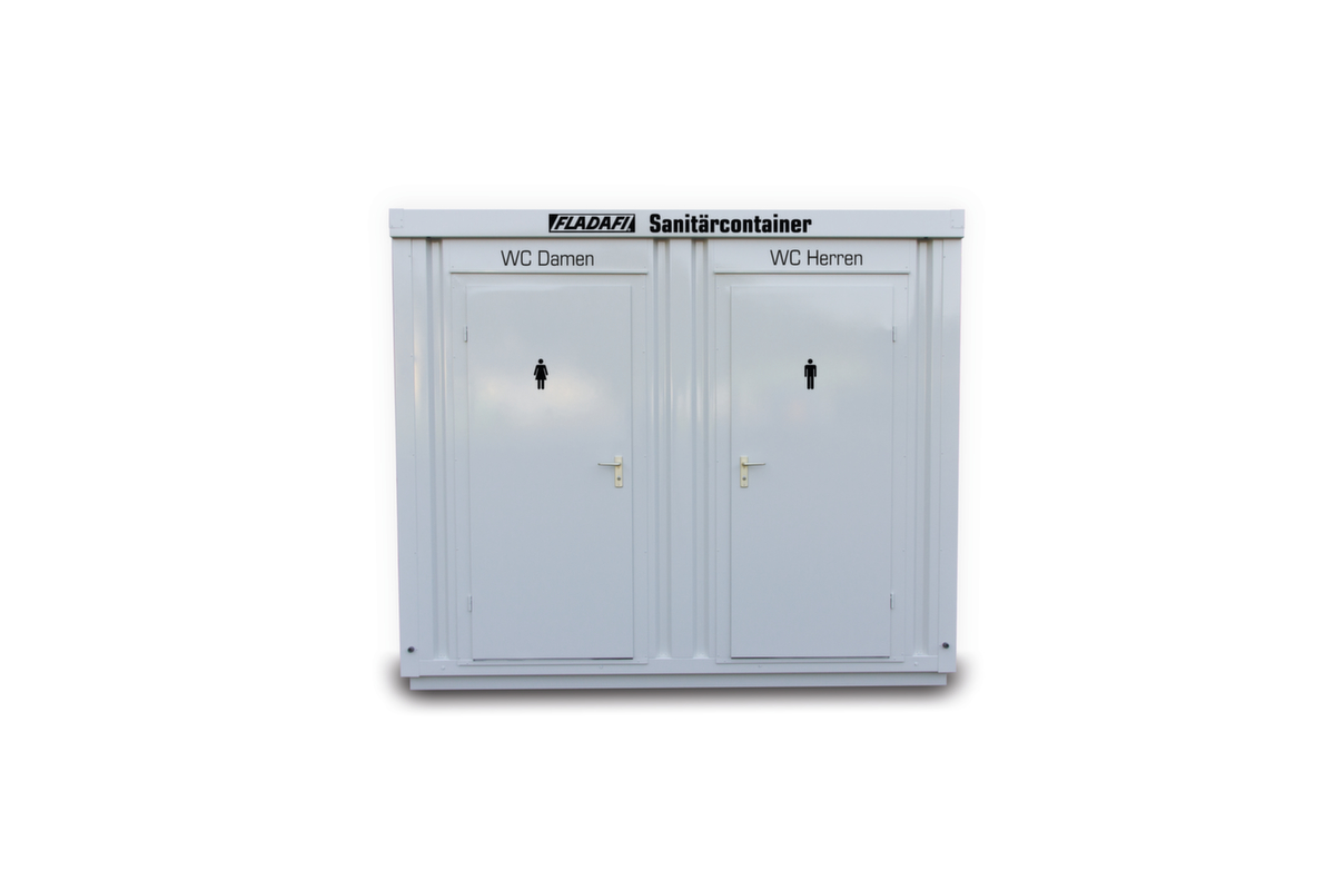 Säbu Toilettencontainer FLADAFI® für Damen und Herren, Höhe x Breite x Tiefe 2600 x 3050 x 2170 mm Standard 3 ZOOM