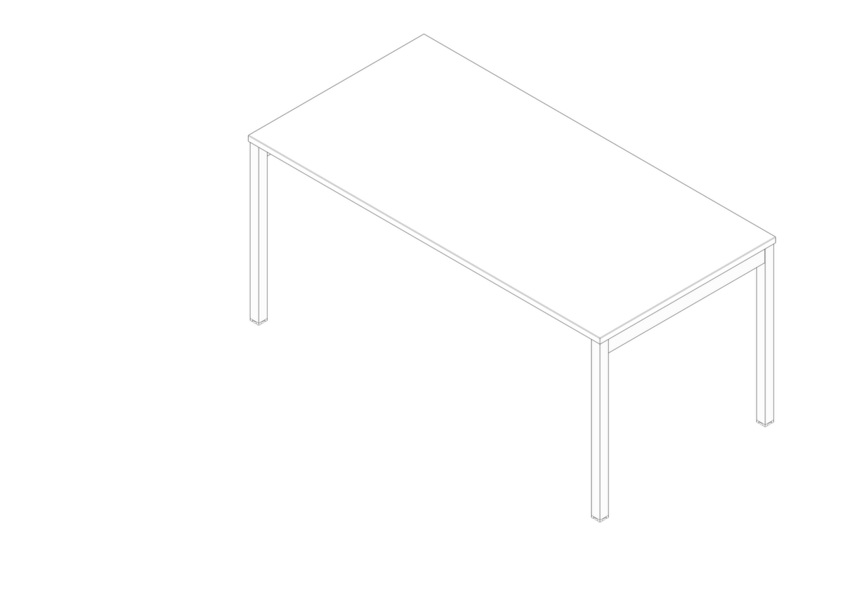 Quadrifoglio Schreibtisch Practika mit 4-Fußgestell, Breite x Tiefe 1600 x 800 mm, Platte weiß
