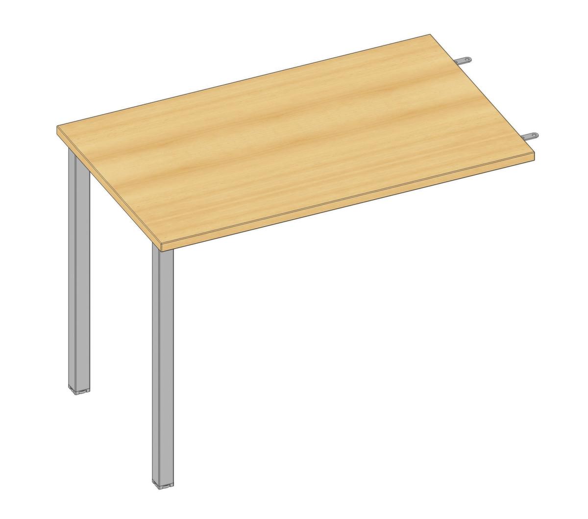 Quadrifoglio Höhenverstellbarer Anbautisch Practika für Schreibtisch mit 4-Fußgestell, Breite x Tiefe 1000 x 600 mm, Platte Buche