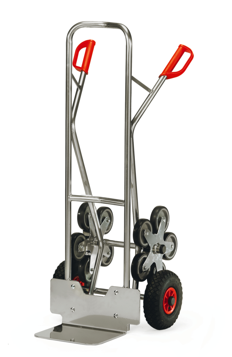 fetra 5-Stern-Treppenkarre aus Aluminium, Traglast 200 kg, Schaufelbreite 320 mm, Luft-Bereifung Standard 1 ZOOM