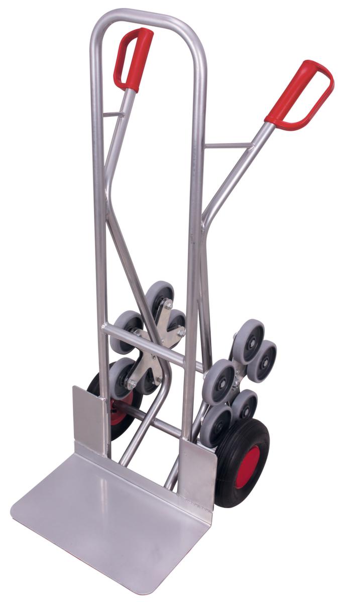 VARIOfit 5-Stern-Treppenkarre aus Aluminium, Traglast 200 kg, Schaufelbreite 480 mm, Luft-Bereifung Standard 2 ZOOM