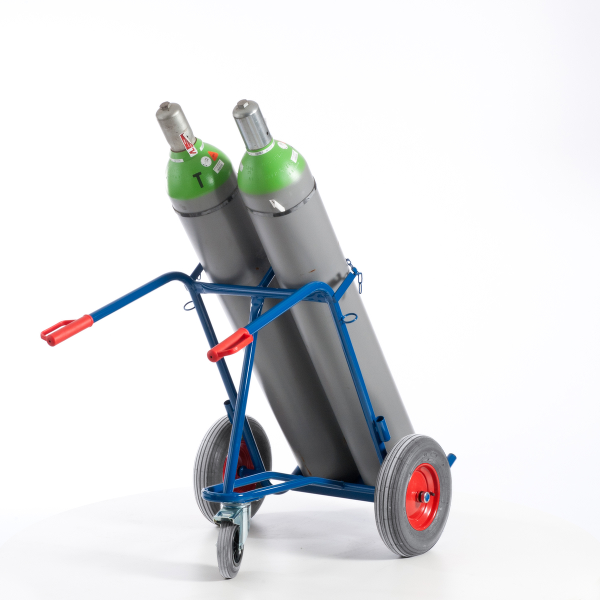 Rollcart Flaschenkarre mit Stützrad, für 2x40/50 l Flasche, Luft-Bereifung Standard 6 ZOOM