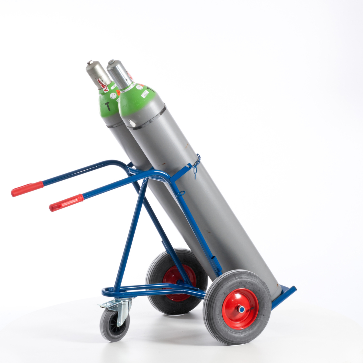 Rollcart Flaschenkarre mit Stützrad, für 2x40/50 l Flasche, Luft-Bereifung Standard 7 ZOOM