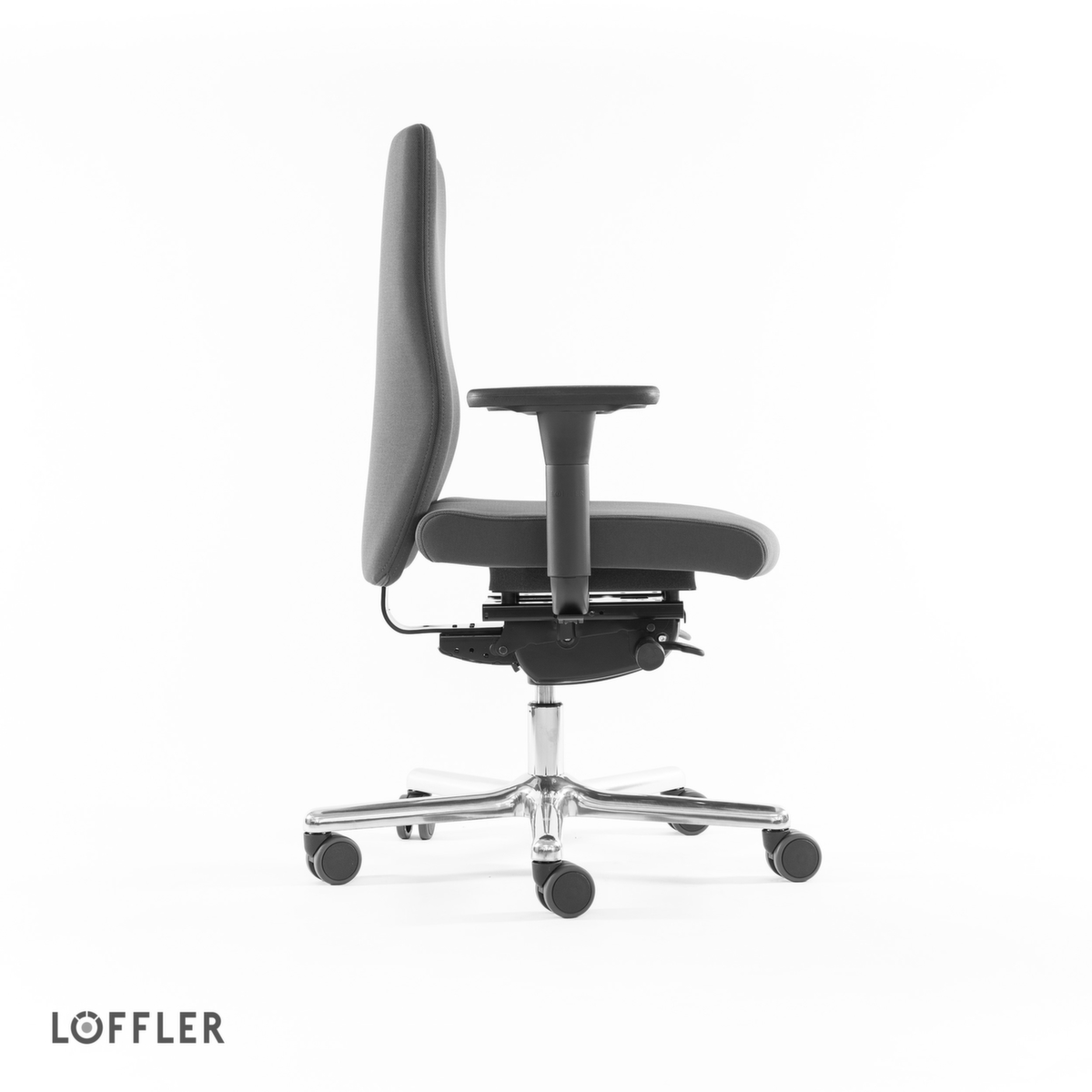 Löffler Bürodrehstuhl mit Taschenfederkern-Sitz, grau Standard 3 ZOOM