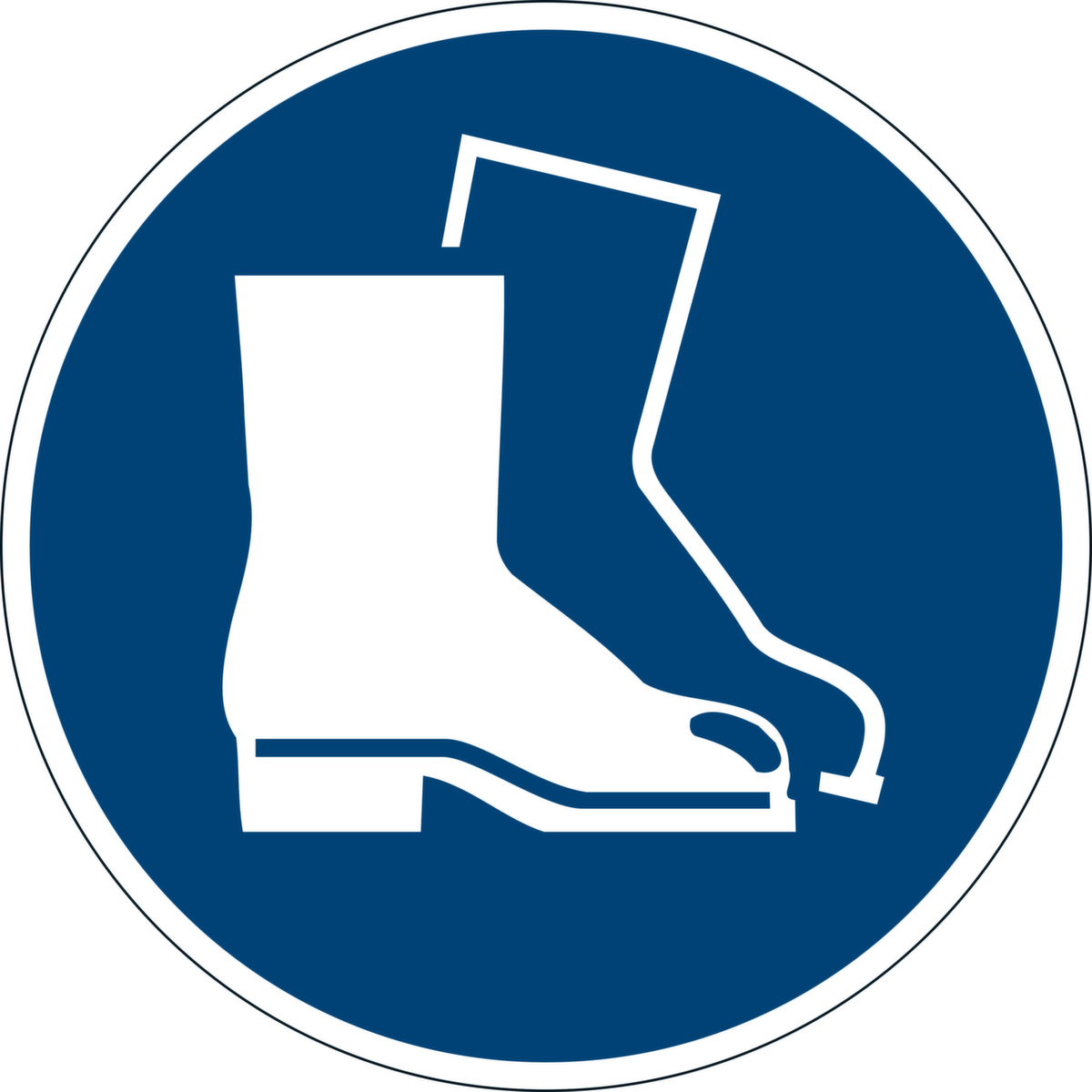 Durable Gebotsschild Fußschutz benutzen, Bodenaufkleber, rutschhemmend Standard 1 ZOOM