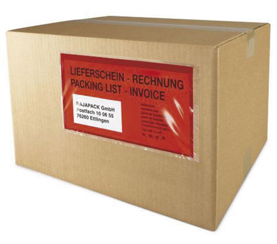 Raja Begleitpapiertasche Eco "Lieferschein-Rechnung/Packing list-Invoice", DIN A5 Standard 2 ZOOM