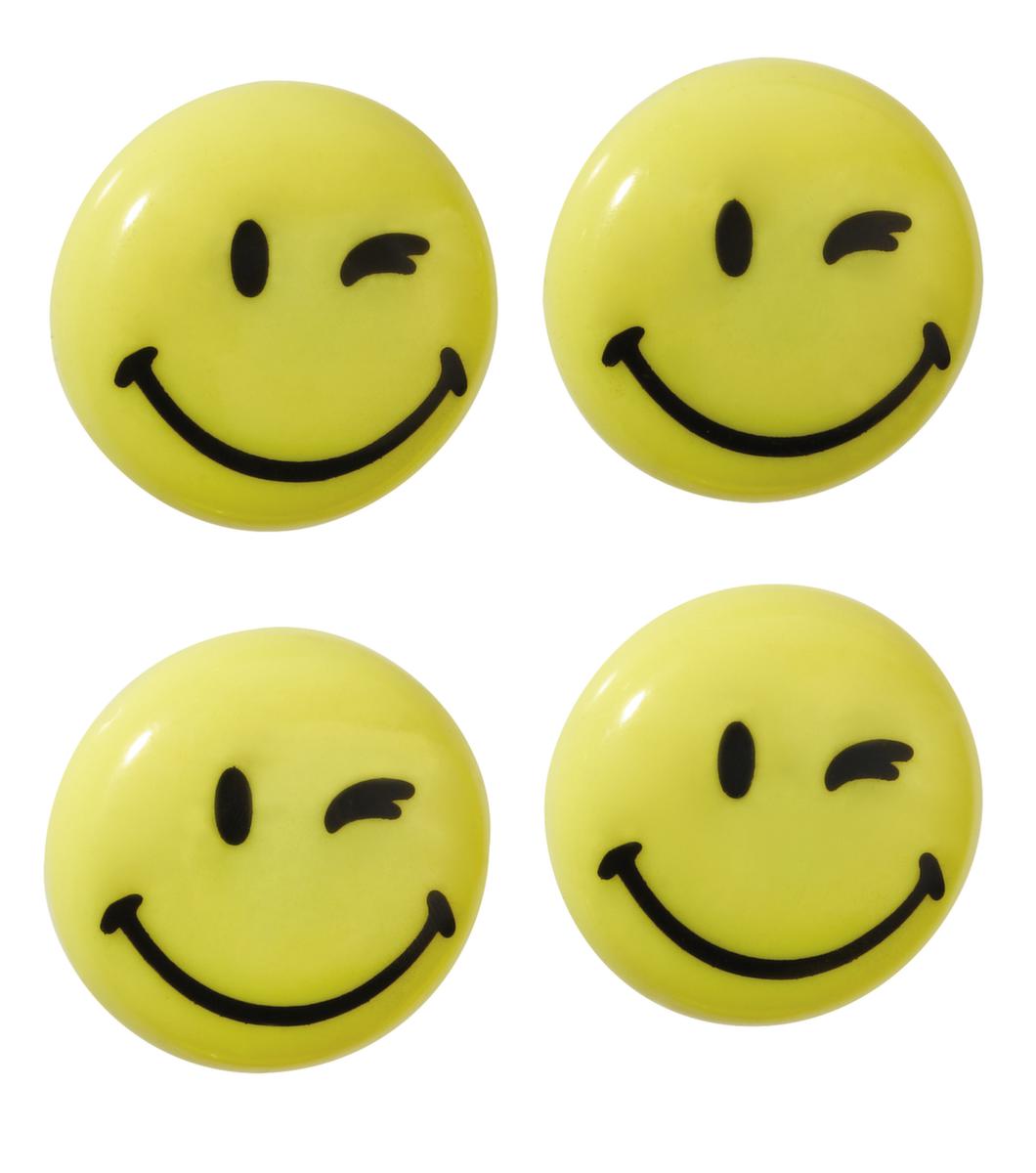 Franken Magnet "Happy", gelb, Ø 40 mm Standard 1 ZOOM