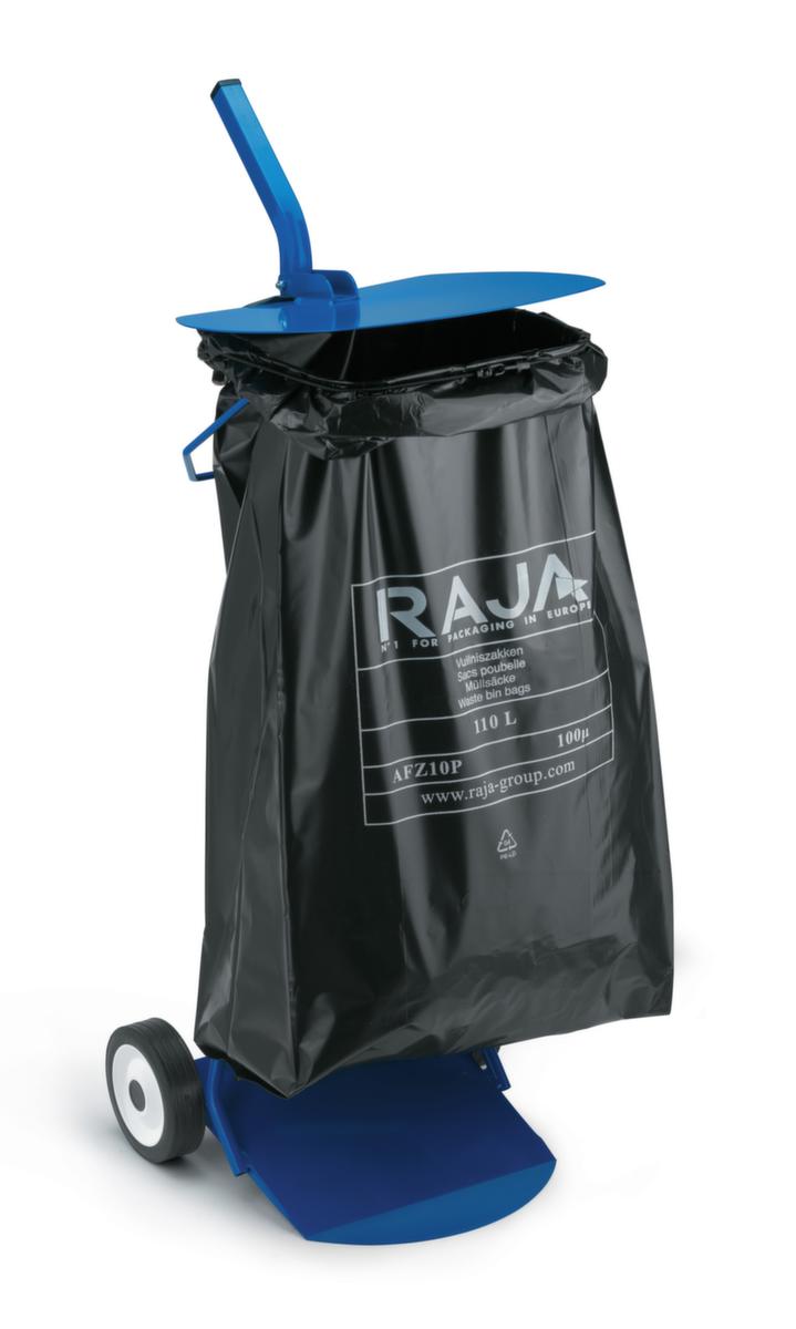 Fahrbarer Müllsackständer, für 110-Liter-Säcke, blau, Deckel blau Standard 2 ZOOM