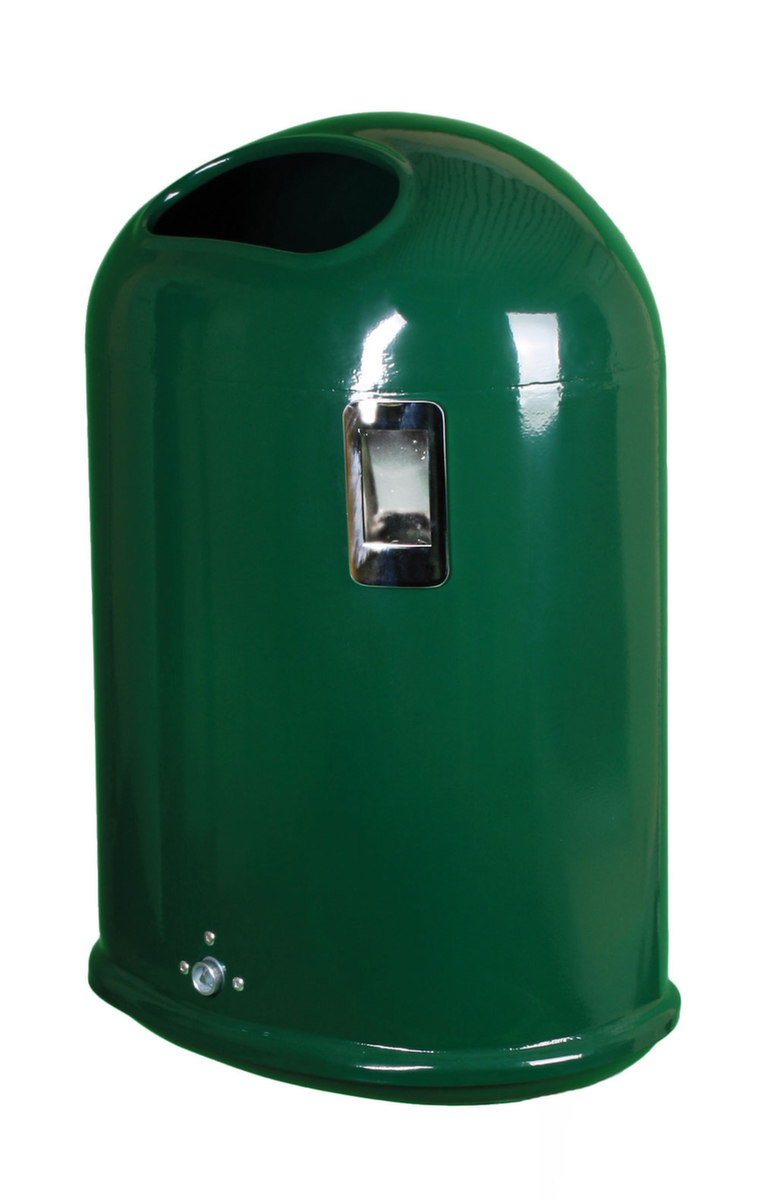 Ovaler Abfallbehälter für den Außenbereich, moosgrün Standard 2 ZOOM