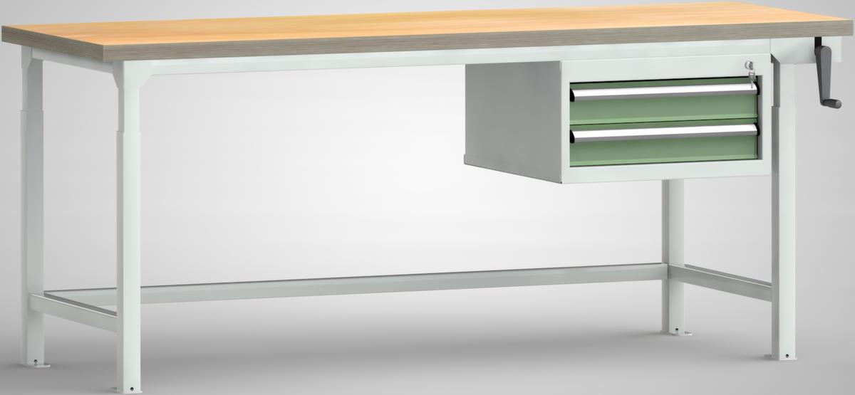 KLW Lutz Höhenverstellbare Werkbank mit Schubladen, 2 Schubladen Standard 1 ZOOM