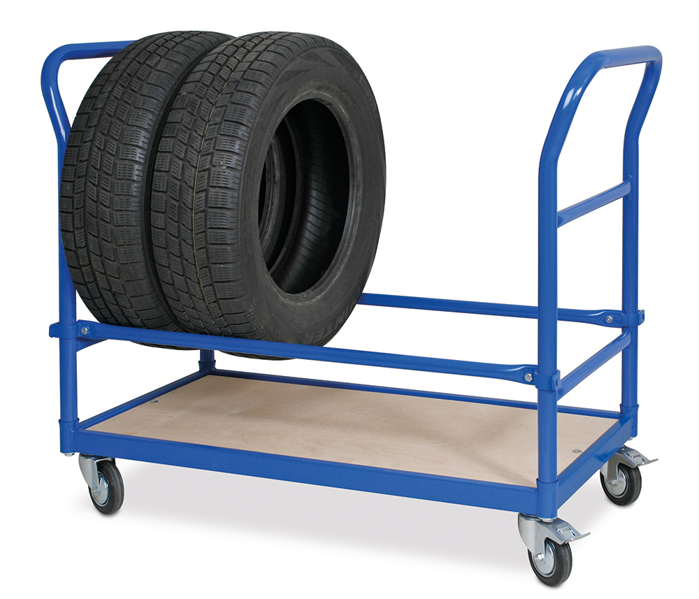 Reifenwagen mit geschlossener Bodenplatte, Traglast 100 kg, 1 Etagen Standard 1 ZOOM