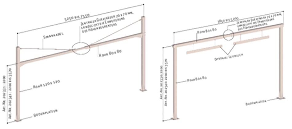 PROCITY Montageset für Höhenbegrenzer Technische Zeichnung 1 ZOOM