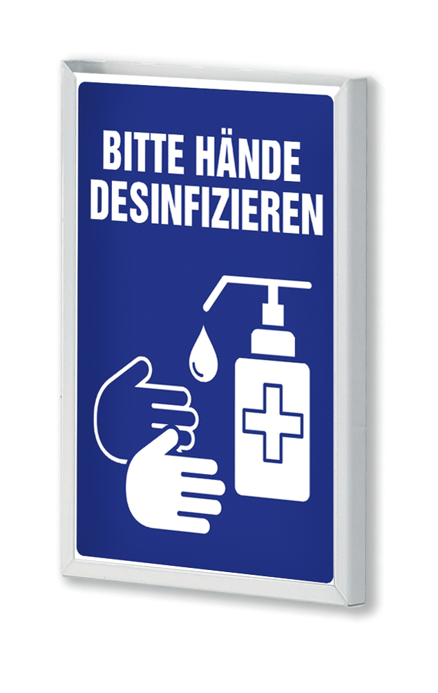 Schild "Bitte Hände desinfizieren" für Lochplatte Standard 1 ZOOM