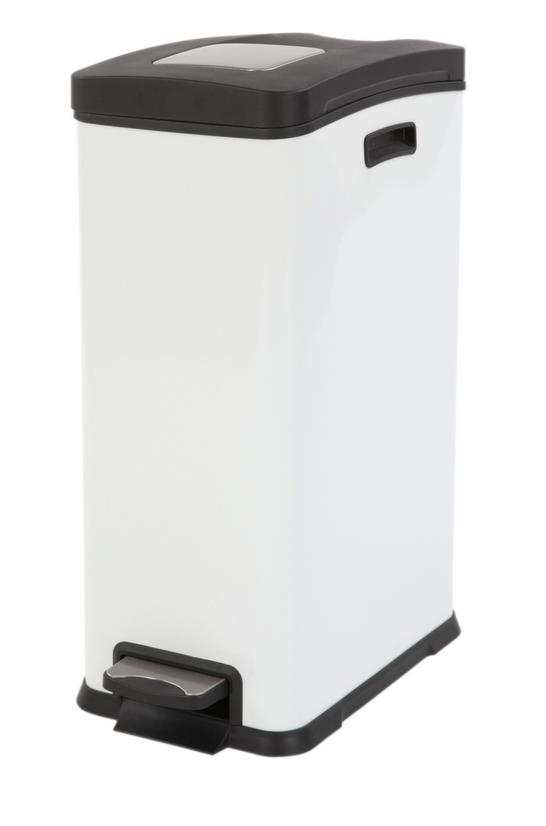 Edelstahl-Tretabfallbehälter EKO Rejoice mit Kunststoffdeckel, 30 l, weiß Standard 1 ZOOM