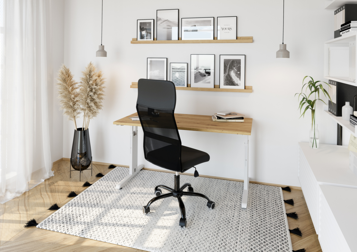 Schmaler Schreibtisch Mini-Office O-Serie mit C-Fußgestell Standard 2 ZOOM