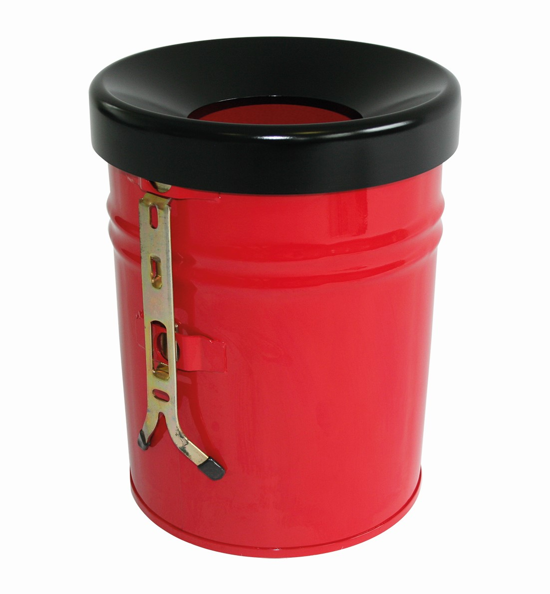 Selbstlöschender Abfallbehälter FIRE EX zur Wandbefestigung, 24 l, rot, Kopfteil schwarz Standard 1 ZOOM