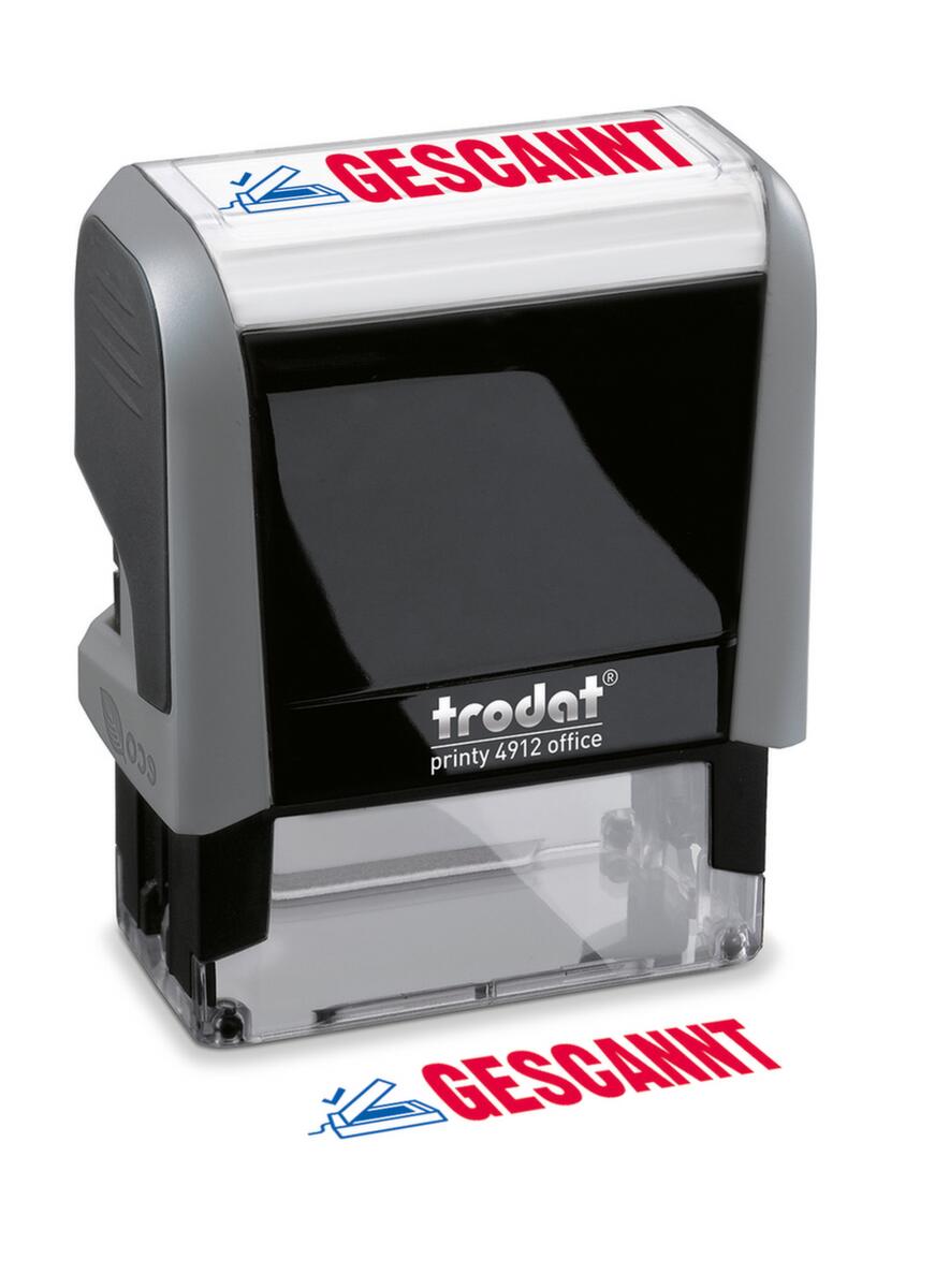 WEDO Textstempel TRODAT Office Printy 4.0, "GESCANNT" + Scanner mit Haken Standard 1 ZOOM