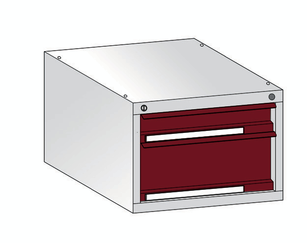 Schubladen-Unterbau mit 2 Schubladen Standard 1 ZOOM