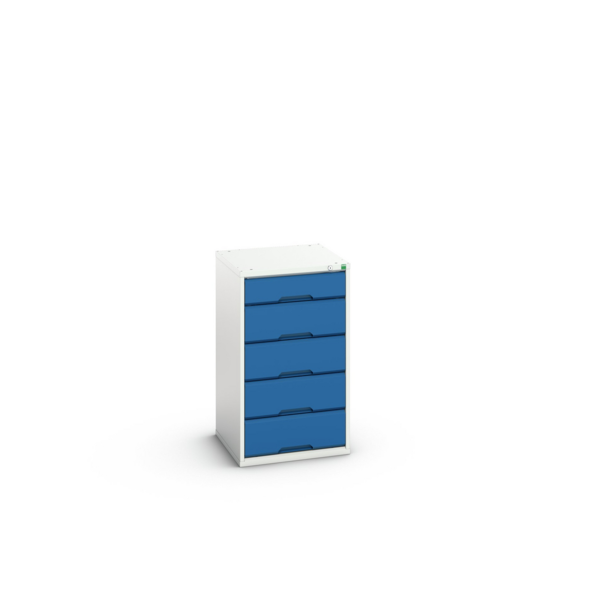bott Schubladenschrank verso, 5 Schublade(n), RAL7035 Lichtgrau/RAL5010 Enzianblau