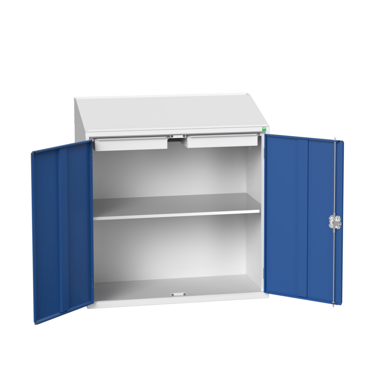 bott Pultschrank verso, RAL7035 Lichtgrau/RAL5010 Enzianblau Standard 1 ZOOM