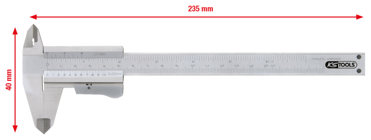 KS Tools Taschen-Messschieber 0-150mm Standard 2 ZOOM