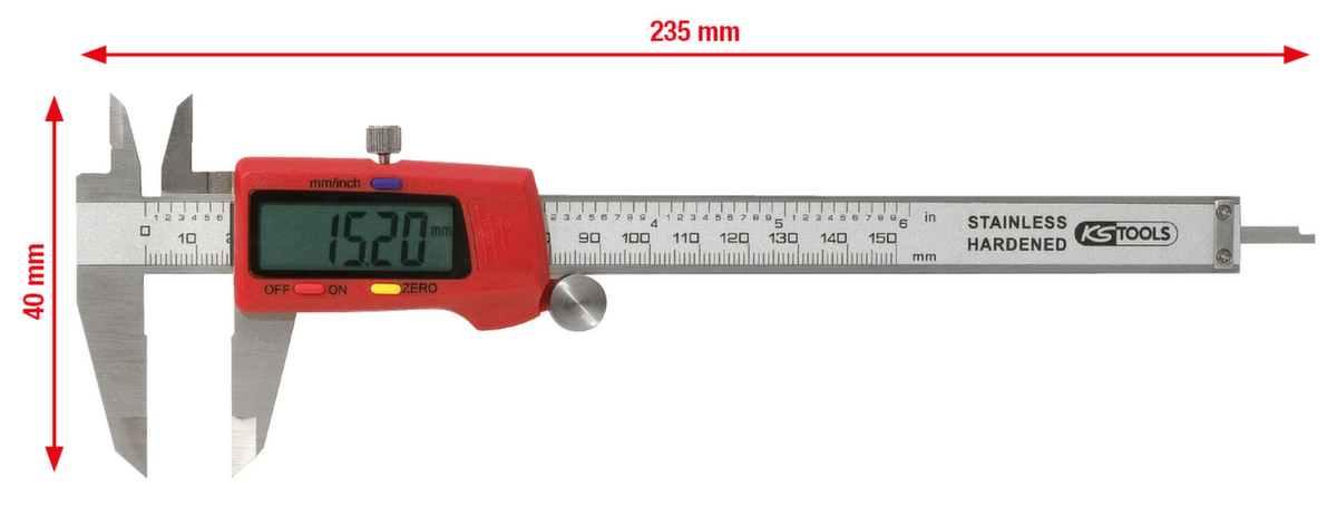 KS Tools Digital-Messschieber 0-150 mm Standard 2 ZOOM