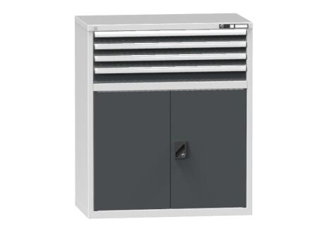 Schubladenschrank Topas C, 4 Schublade(n), RAL7035 Lichtgrau/RAL7016 Anthrazitgrau