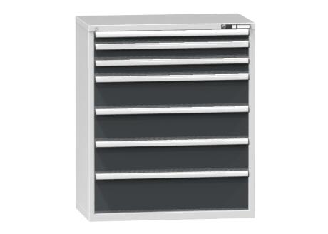 Schubladenschrank Topas C, 7 Schublade(n), RAL7035 Lichtgrau/RAL7016 Anthrazitgrau