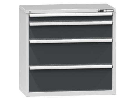 Schubladenschrank Topas C, 4 Schublade(n), RAL7035 Lichtgrau/RAL7016 Anthrazitgrau