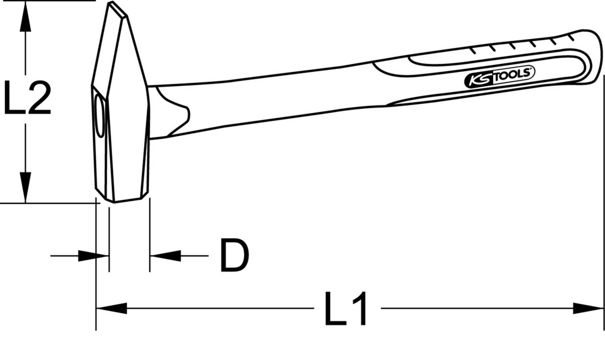 KS Tools Vorschlaghammer mit Fiberglasstiel Standard 3 ZOOM