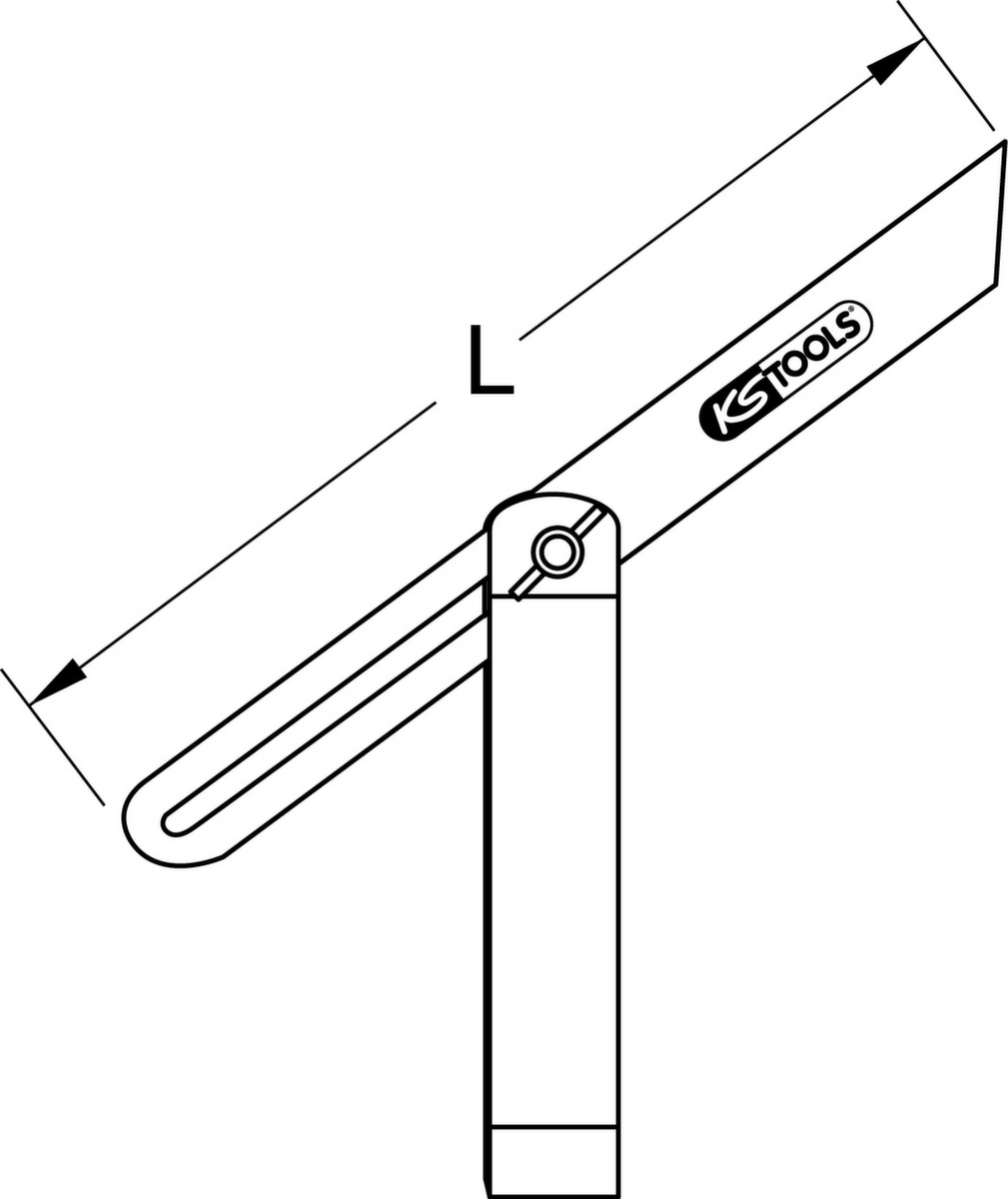 KS Tools Verstellbarer Winkel mit Holzschenkel Standard 2 ZOOM