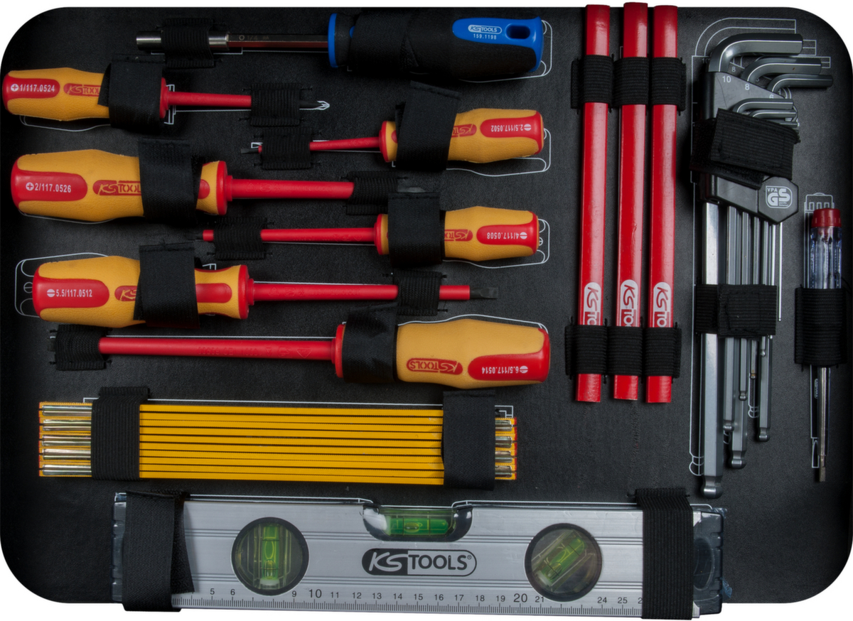 KS Tools 1/4" + 1/2" Elektriker-Werkzeugkoffer Standard 5 ZOOM