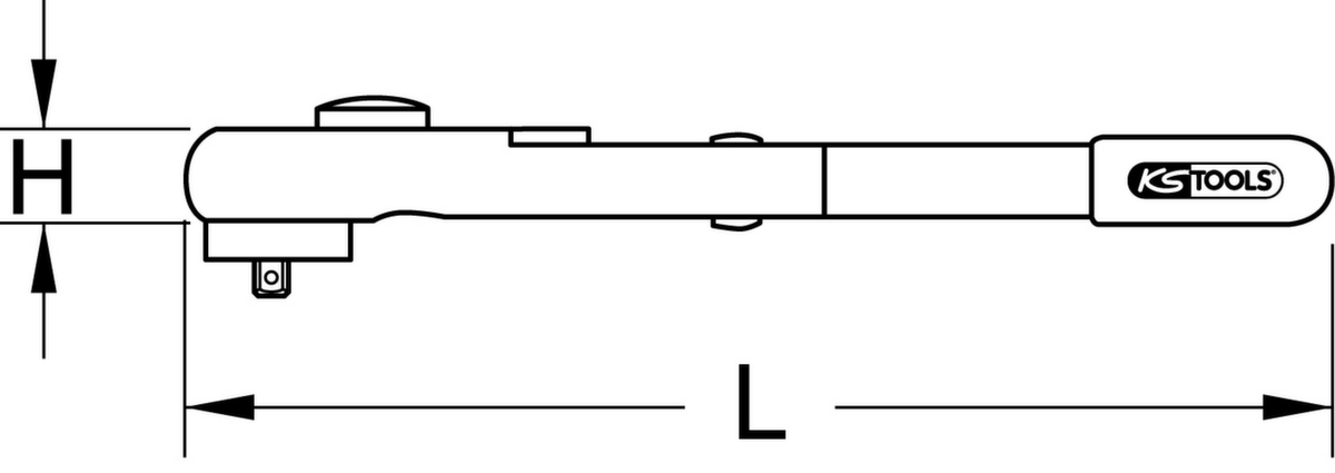 KS Tools 1/2" Drehmomentschlüssel mit Schutzisolierung und Umschalt-Ratschenkopf Standard 6 ZOOM