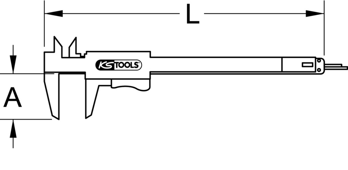KS Tools Taschen-Messschieber 0-150mm Standard 7 ZOOM
