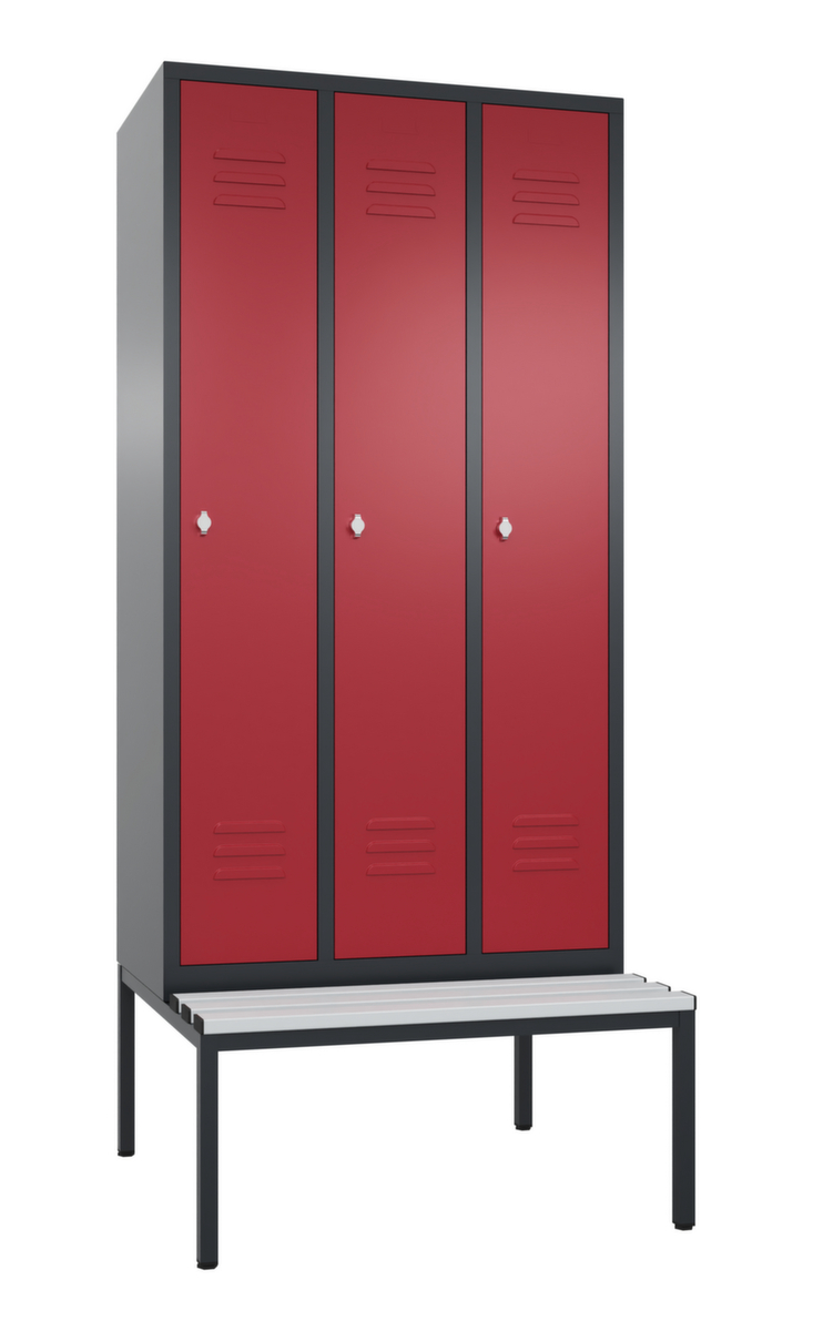 C+P Sitzbankschrank Classic mit 3 Abteilen, Abteilbreite 300 mm