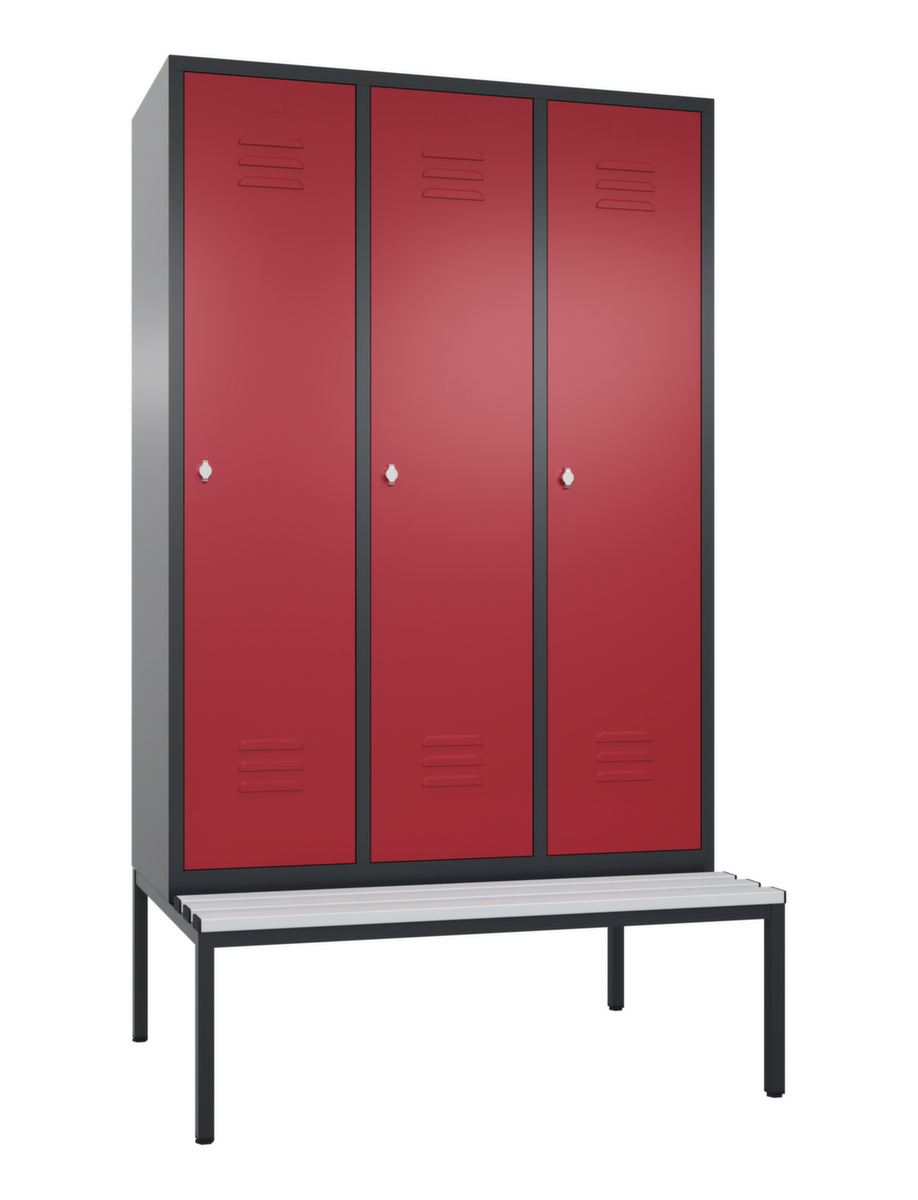 C+P Sitzbankschrank Classic mit 3 Abteilen, Abteilbreite 400 mm