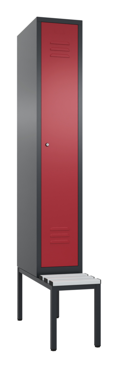 C+P Umkleideschrank Classic mit Sitzbank + 1 Abteil, Abteilbreite 300 mm