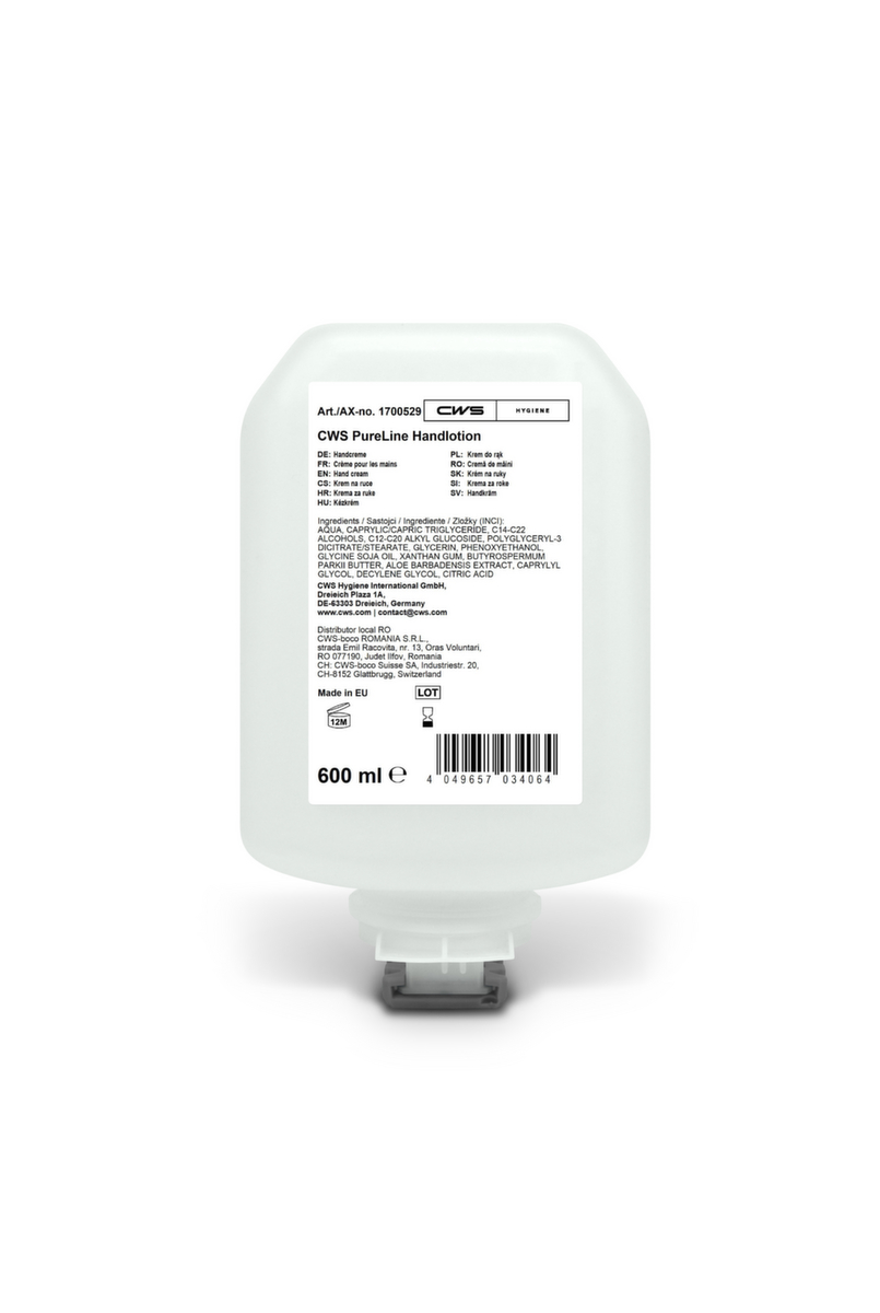 CWS Creme PureLine, 0,6 l, Feuchtigkeitsspendend und dermatologisch getestet Standard 1 ZOOM