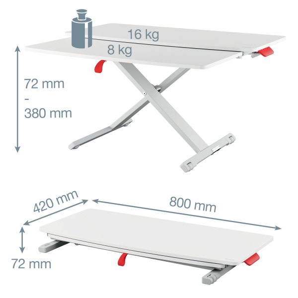 Leitz Höhenverstellbarer Schreibtischaufsatz Ergo Cosy Standard 2 ZOOM