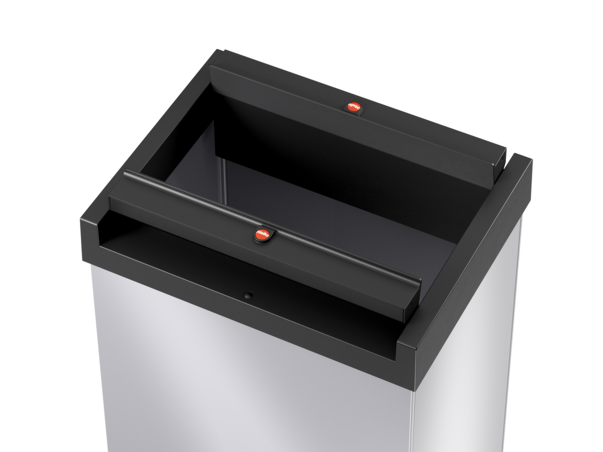 Hailo Abfallbehälter Big-Box Swing L mit selbstschließendem Schwingdeckel, 35 l, silber Detail 1 ZOOM