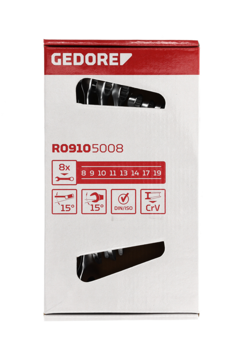 GEDORE R09105008 RingmaulschSatz 9-19 mm 8-teilig Standard 5 ZOOM
