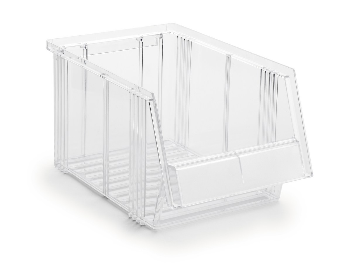 Treston Transparenter Sichtlagerkästen mit großer Eingrifföffnung, transparent, Tiefe 300 mm Standard 2 ZOOM