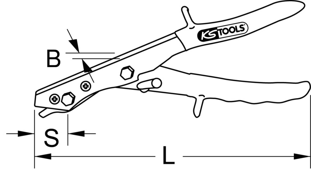 KS Tools Blechknabber Technische Zeichnung 1 ZOOM
